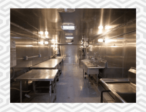 A cold preparation kitchen interior